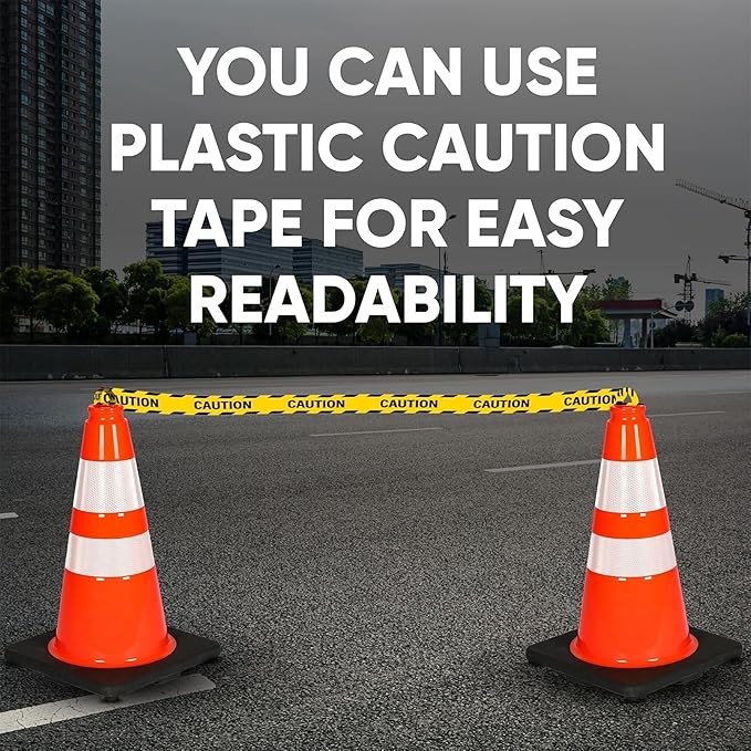 Pyle 18" PVC Traffic Cones, 12-Pack Safety Cones for Parking, Construction, Roadwork, & Sports Training, High-Visibility Orange, Durable, Stackable Design, Heavy-Duty Base for Stability in All Weather