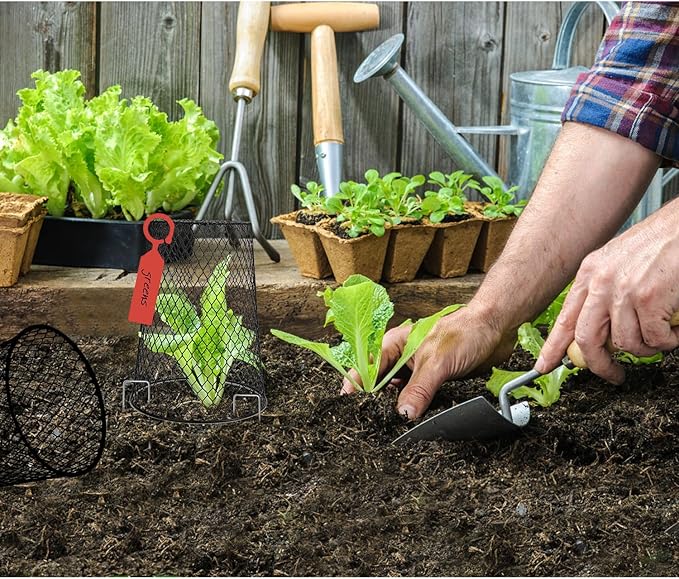 20 Pcs 6.8"×7.4" (Multiple Sizes/Quantities Available) Seedling Plant Protectors from Animals, Chicken Wire Plant Cage Garden Cloche to Protect Plants Vegetables from Rabbits Squirrels Chicken 