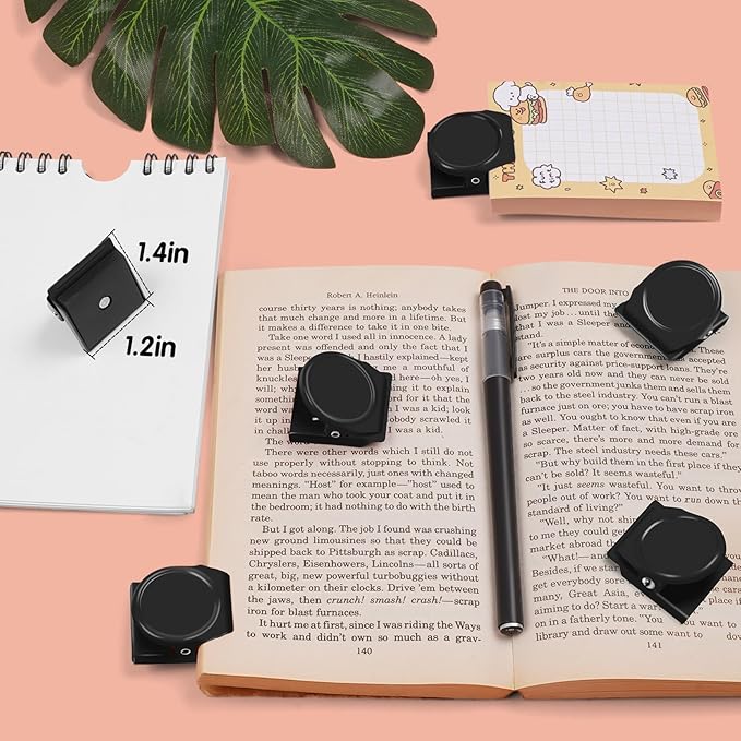 VNDUEEY Black Magnetic Clips, 24 Pcs Fridge Magnets Whiteboard Magnets, Refrigerator Magnet Clips for Locker Photo Displays, Heavy Duty Magnetic Paper Holder for Classroom Office Teacher Supplies