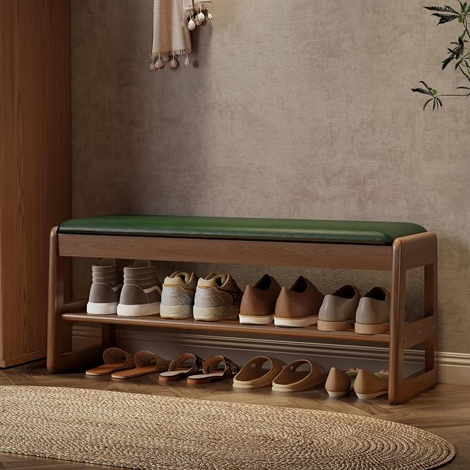 AQIMUELE Shoe Rack Bench, 2 Tiers Shoe Bench