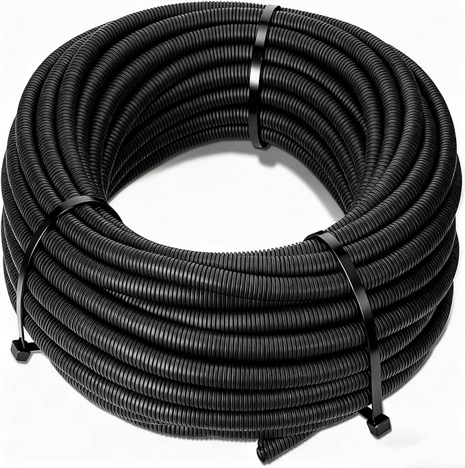 Sasylvia 1.5" x 15 ft Split Wire Loom Tubing Automotive Wire Loom Assortment Split Cable Sleeves Bulk Flexible Electrical Conduit Protective Kit