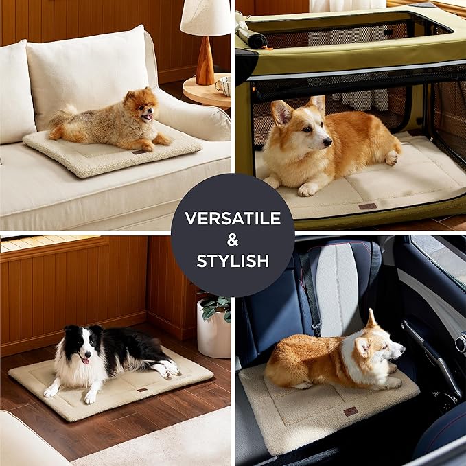 Bedsure Washable Dog Bed for Extra Large Dogs, Soft Foam Floor Pet Mat, Lightweight Travel Flat Puppy Mattress for Indoor Pet