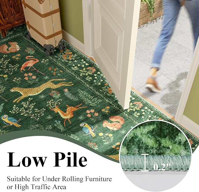 DUKINO 2x10 Rug for Hallway, Washable Kitchen Runner Rug