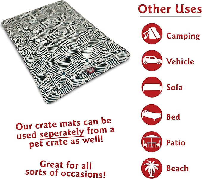 36" Charlie Emerald Green Crate Dog Bed Mat By Majestic Pet Products