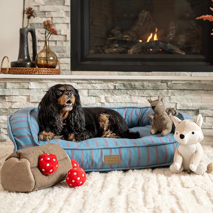 Harry Barker Striped Pillow and Lounger Dog BEDS, Striped Lounger Bed - Medium