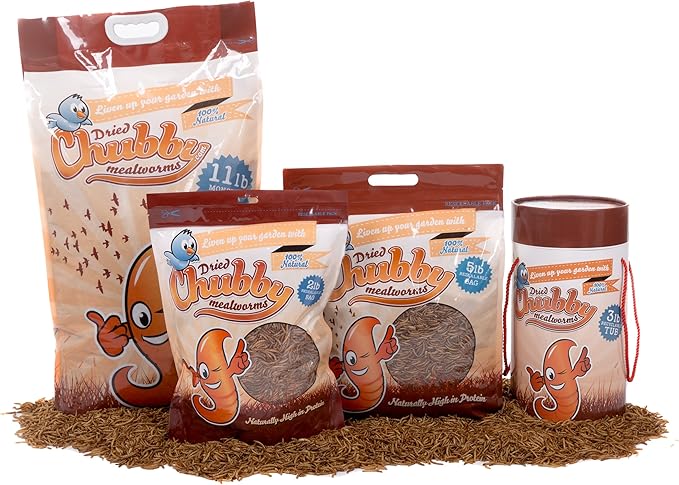 Chubby Mealworms 7LB Bulk Dried Mealworms High Protein Treat for Chickens, Ducks, Birds and Much More
