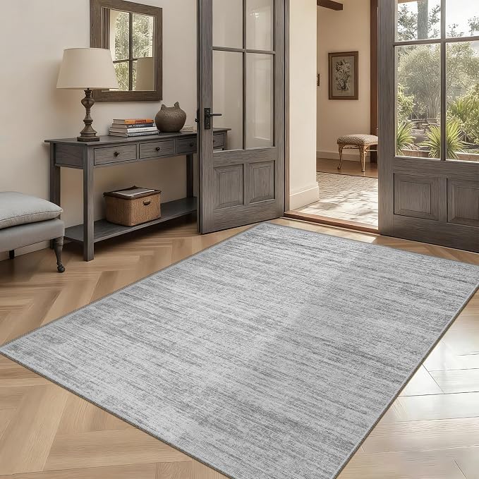 4x6 Rug - Stain Resistant Abstract Washable Rugs, Anti Slip Area Rugs