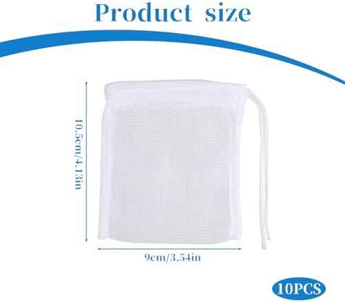 QfwdfcTrenz 10-Pack Aquarium Filter Media Bags for Activated Carbon, 4" X 3.5" Mesh Filter Bags for Aquarium, Carbon Filters Bag for Aquariums, High Flow Aquariums Mesh Media Filters Bag