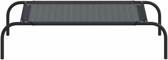 Elevated Dog Bed for Small Pets, Portable Raised Pet Cot with Breathable Textilene Fabric and Durable Steel Frame, Indoor and Outdoor Cooling Bed for Dogs up to 22 lbs, Black