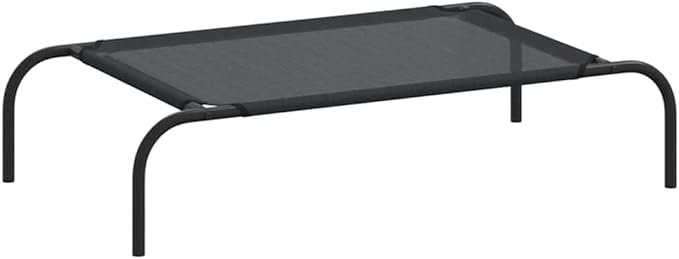 Elevated Dog Bed for Small Pets, Portable Raised Pet Cot with Breathable Textilene Fabric and Durable Steel Frame, Indoor and Outdoor Cooling Bed for Dogs up to 22 lbs, Black