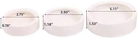Reptile Food Water Bowl, 2 pcs Ceramics Worm Dish,Anti-Escape Reptile Water Feeder,Mealworm Bowl for Lizard Gecko Bearded Dragon, (S,M,L) (Medium)