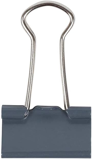 JAM PAPER Colorful Binder Clips - Small - 3/4 Inch (19 mm) - Grey Binderclips - 25/Pack