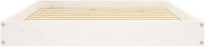 Solid Wood Pine Dog Bed, Solid Wood Pet Bed, Small Pet Furniture Cat & Dog Bed Frame, White 40"x29.1"x3.5",-559
