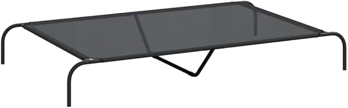 XXL Elevated Dog Bed, Portable Raised Pet Cot for Large Breeds, Breathable Textilene Mesh, Durable Powder-Coated Steel Frame, Indoor Outdoor Cooling Bed, 59.1 x 35.4 Inch, Black