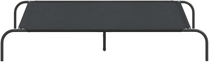 Elevated Dog Bed for Large Breeds, Raised Pet Cot with Breathable Oxford Fabric and Durable Powder-Coated Steel Frame, Indoor Outdoor Cooling Bed, Black, 51.2 x 31.5 in