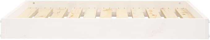 Solid Wood Pine Dog Bed, Solid Wood Pet Bed, Small Pet Furniture Cat & Dog Bed Frame, White 36"x25.2"x3.5",-555
