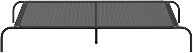 Elevated Dog Bed for Large Breeds, 59 Inch Raised Pet Cot with Breathable Textilene and Heavy-Duty Powder-Coated Steel Frame, Portable Cooling Bed for Outdoor and Indoor Use, Black