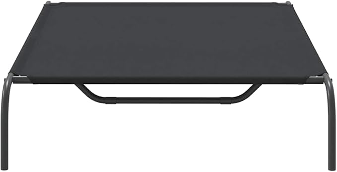 Elevated Dog Bed for Large Breeds, Raised Pet Cot with Breathable Oxford Fabric and Durable Powder-Coated Steel Frame, Indoor Outdoor Cooling Bed, Black, 51.2 x 31.5 in
