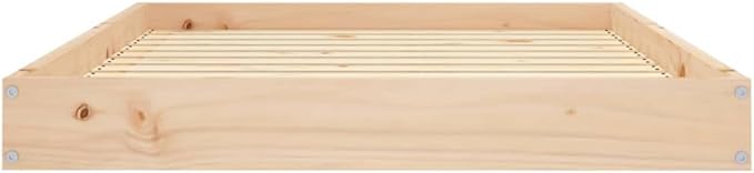 Solid Pine Wood Dog Bed for Medium Breeds, Elevated Pet Bed with Minimalist Design, Indoor Dog Couch for Living Room or Bedroom, Natural Wood Finish, Durable and Sturdy