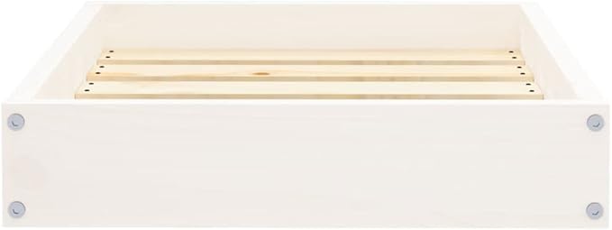 Solid Wood Pine Dog Bed, Solid Wood Pet Bed, Small Pet Furniture Cat & Dog Bed Frame, White 20.3"x17.3"x3.5",-543