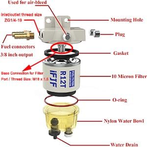 iFJF Marine Fuel Water Separator Element of R12T Fuel Filter/Water Separator