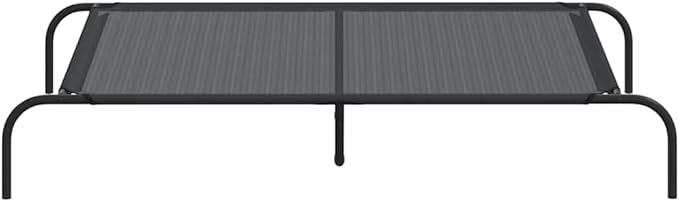 Elevated Dog Bed for Large Breeds, Durable Textilene Pet Cot for Indoor Outdoor Use, Portable Cooling Raised Pet Bed with Powder-Coated Steel Frame, 51.2 x 31.5 in, Black