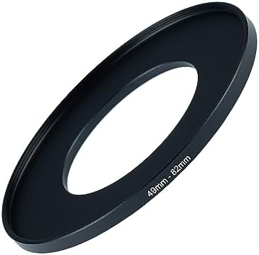 49mm to 82mm Step-up Adapter Rings Filter Adapter Black Metal Step Down Filter Ring Adapter Compatible with All Brand UV CPL ND Camera Lens Filter Stepping Rings (49mm-82mm)
