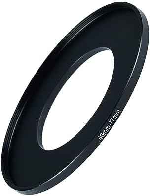 46mm to 77mm Step Up Ring Filter Adapter Black Metal Step up Adapter Rings Compatible with All Brand UV CPL ND Camera Lens Filter Step Down Ring (46mm-77mm)