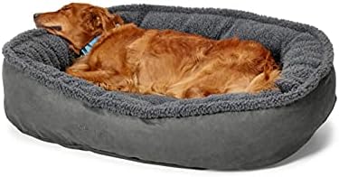 Orvis ComfortFill-Eco Fleece Wraparound Dog Bed - Soft Dog Beds with 360-Degree Support for Small, Medium, Large Dogs, Gun Metal - L