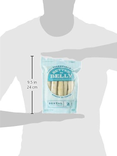 Better Belly Highly Digestible Rawhide Dental Chews, Treat Your Dog to a Chew with NO Artificial Colors or Flavors, 10 Count (Pack of 2)