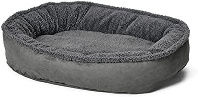 Orvis ComfortFill-Eco Fleece Wraparound Dog Bed - Soft Dog Beds with 360-Degree Support for Small, Medium, Large Dogs, Gun Metal - L