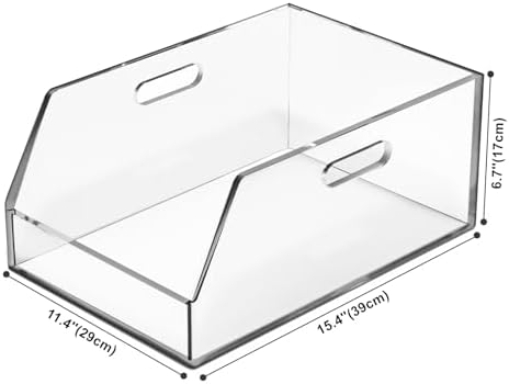 Gelite Stackable Storage Bins Open Front Clear Organizer Bins with