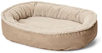 Orvis ComfortFill-Eco Fleece Wraparound Dog Bed - Soft Dog Beds with 360-Degree Support for Small, Medium, Large Dogs, Khaki - L