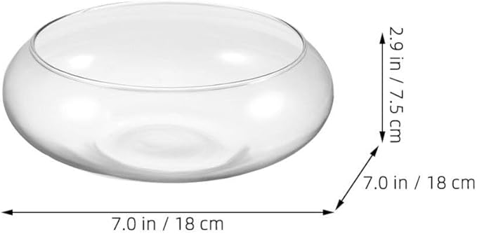Milisten Glass Vase Bowl, Wide Mouth Flower Vase Round Terrarium Glass Hydroponic Planter Floral Container Clear Fish Bowl Succulents Pot Table Centerpiece 18cm