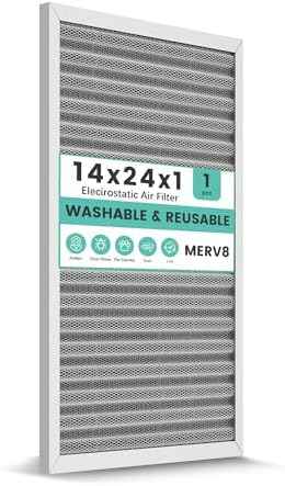 14x24x1 MERV 8 Washable Electrostatic HVAC Furnace Air Filter