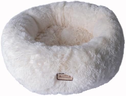 Plush Pet Bed - Ultra Soft Cuddler for Cats & Small Dogs - Skid-Free & Washable - 22x22x8