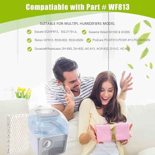 4 Pack WF813 Humidifier Filters Wick Replacement Compatible with