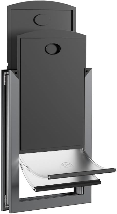 Rescumascer Large Dog Door with Aluminum Frame, Two Sliding Panels, Doggy Door for Large Dogs up to 80 Lbs