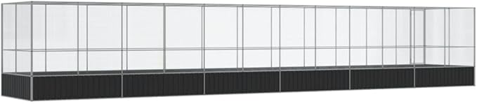 Steel Aviary with Extension, Large Bird Cage with Lockable Door, Aviary Spacious and Versatile Cage Ideal for Parakeets, Parrots, Lovebirds, Cockatiels, Pigeons, 490.6"x81.5"x83.5",-285
