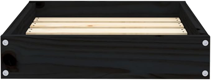 Minimalist Solid Pine Wood Dog Bed for Small Breed Pets, Durable Rectangular Frame 20.3 x 17.3 x 3.5 Inches, Modern Sleek Design for Living Room or Bedroom, Easy Assembly