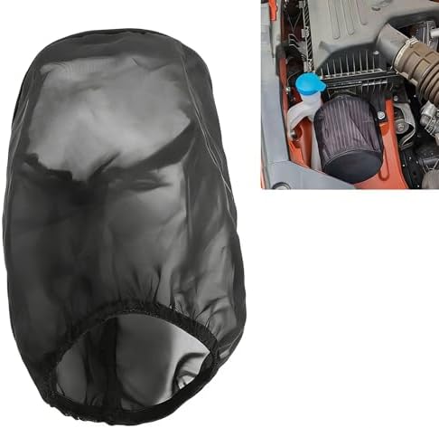 Cold Air Intake Filter Cover, Thickened Dust-proof Water-proof Motorcycle Universal Air Intake Cover Filter Sock for High Flow Cone Air Filter Compatible with Harley Davidson Touring (Large)