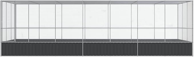 Outdoor Aviary Bird Cage, Galvanized Steel Outside Ample Activity Space Birdcage, 285.4"x120.9"x83.5", -274