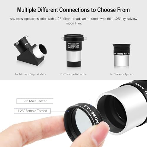 Astromania Telescope Filter Moon Filter 1.25" Neutral Color Filter ND96-0.3