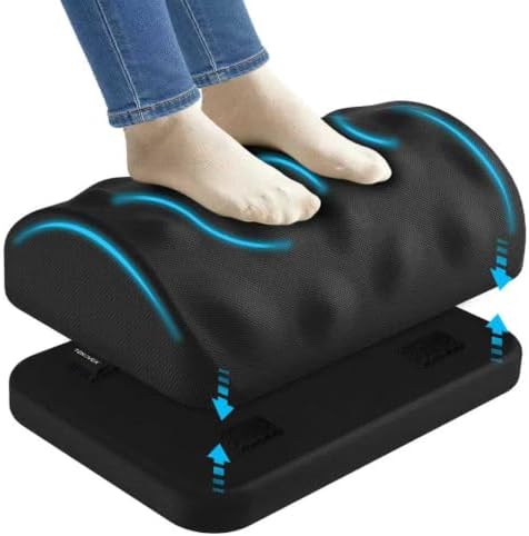 Memory Foam Foot Rest for Under Desk at Work with Washable Cover
