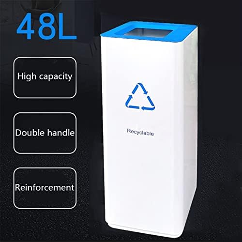 Outdoor Trash Cans White Combined Trash Can Large-Capacity Square Sorting Trash Can Outdoor Direct Throw Trash Can Without Cover, Anti-Fingerprint Technology 48