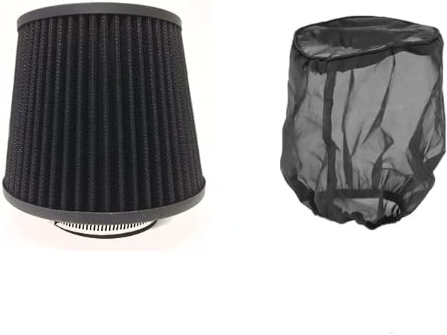 Black Cold Air Intake Cone Replacement Performance Washable Clamp-on Dry Filter