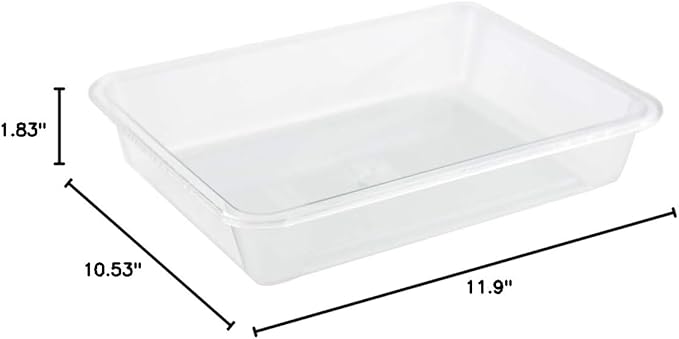 OMEM Reptile Drinking Tray - Large Water Dish Plastics Plate for Turtles, Small Reptiles, Ball Pythons, Lizards, and Snake Cages Bowl (S=27x21x4.7cm, White)