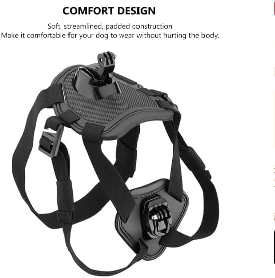 Dog Harness for Gopro, with 2 Mouting Base,Soft Adjustable for Small Medium and Large Dogs for Gopro 12 11 10 9 8 7 6 5 4 3, for DJI Osmo Pocket Camera and Insta360