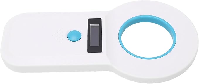 BRRNOO Microchip Scanner, Pet Microchip Scanner Pet ID 134.2KHz 125KHz Chip Rechargeable Animal Card Reader with Storage Function for Pets