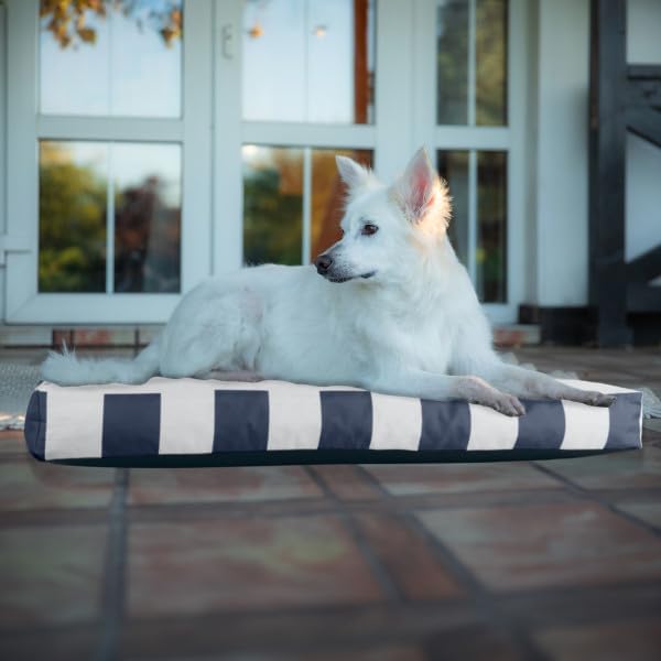 Dog Bed - Indoor/Outdoor Pet Bed with Removable Washable Cover and Non-Slip Bottom - 36in Medium Pet Mat for Dogs up to 70lbs - Water-Resistant Dog Mat by PETMAKER (Navy)